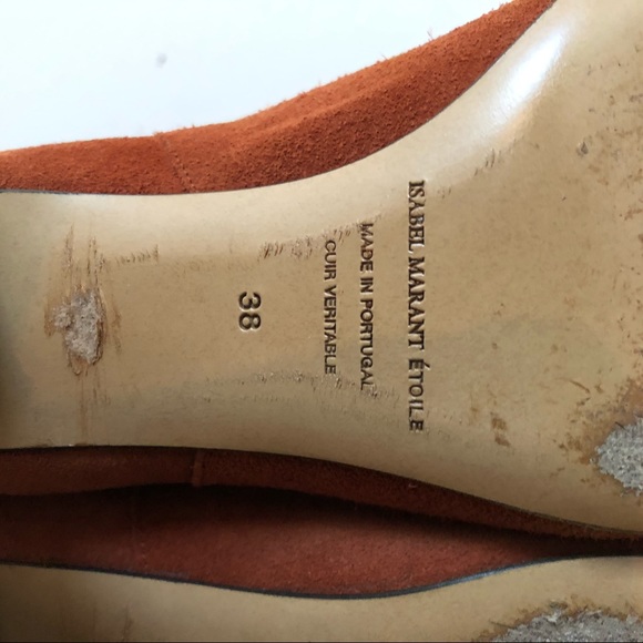 Isabel Marant Étoile Orange Suede Ankle Boots - Picture 5 of 6